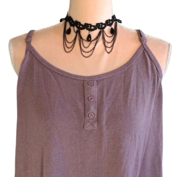 Torrid Lounge VTG Y2K Purple Knit Sharkbite Sleep Tank Top Plussize 2X - Picture 2 of 13